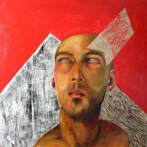 Self-portrait of indefference / oil on board  90 x 90 cm 2019