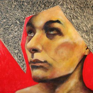 The conflict and the ideal / oil on board  90 x 90 cm 2020