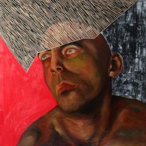 The precepts fall upon me  / oil on board   90 x 90 cm 2019